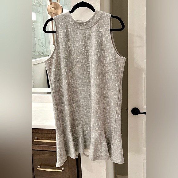 SOLD Queen Of Sparkles Silver Rhinestone Embellished Sleeveless Mini Dress - Picture 1 of 5